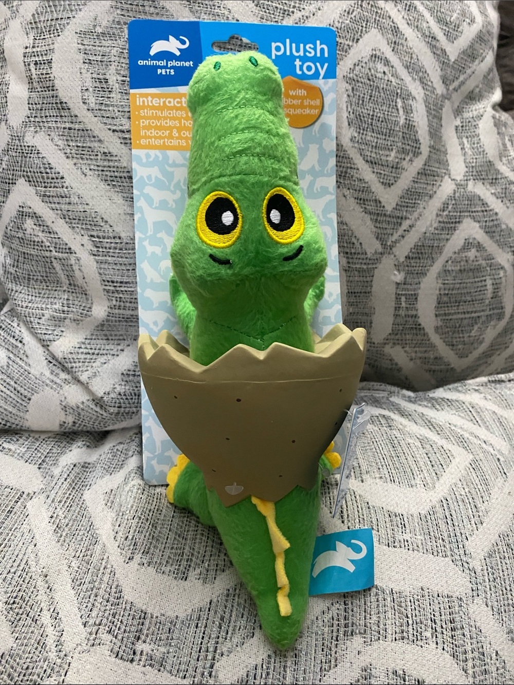 Green Plush Reptile Toy with Shell